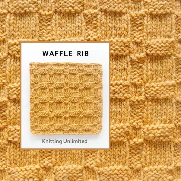 Waffle Rib Pattern Knit Purl Square no 21