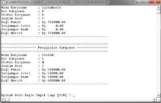 Contoh Program Penggajian Karyawan dengan menggunakan Array | Pascal