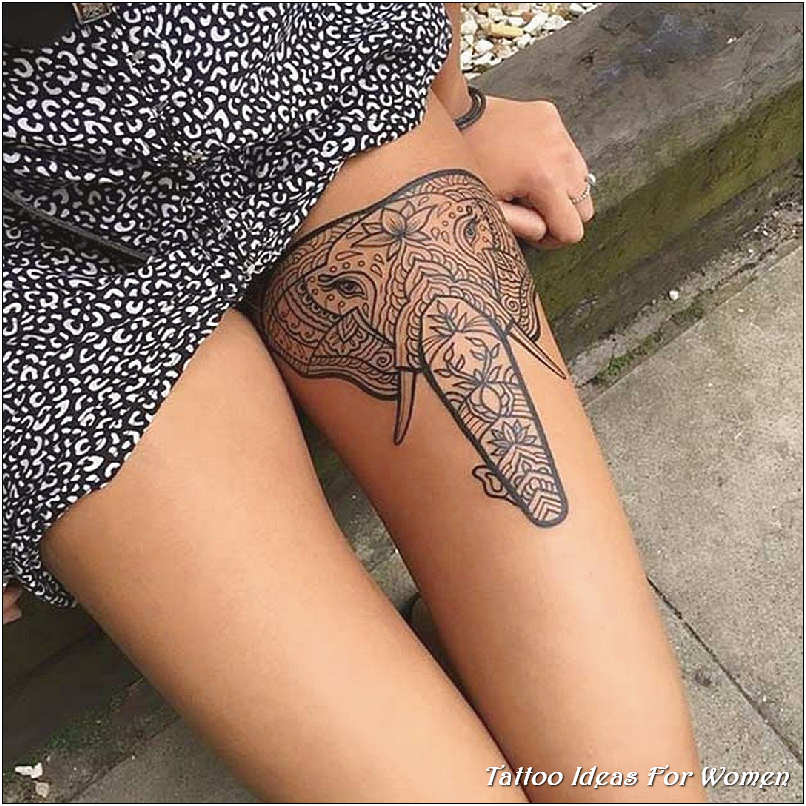 Stylish Tattoo Ideas For Women Thigh