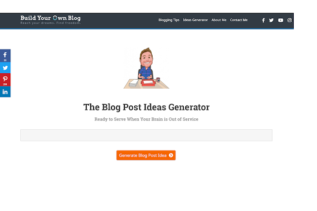 Blog Post Idea Generator from Build Your Own Blog 