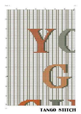 You go, girl striped motivational cross stitch pattern - Tango Stitch