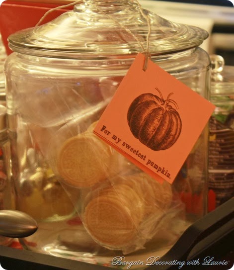 Pumpkin gift tag-Bargain Decorating with Laurie