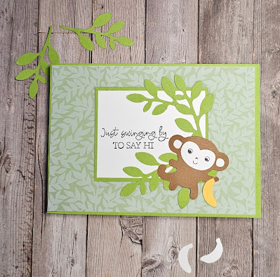 Little monkey stampin up punch fun fold card