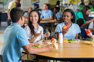 Highschool Students Having Lunch