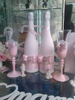 Decoraciones hechas con Copas y Botellas de Vidrio
