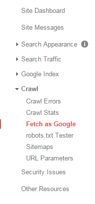 Fetch as Google - Google Webmaster Tools