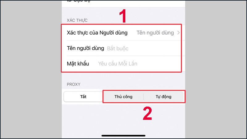 Hoàn thành xác thực để thiết lập VPN thủ công