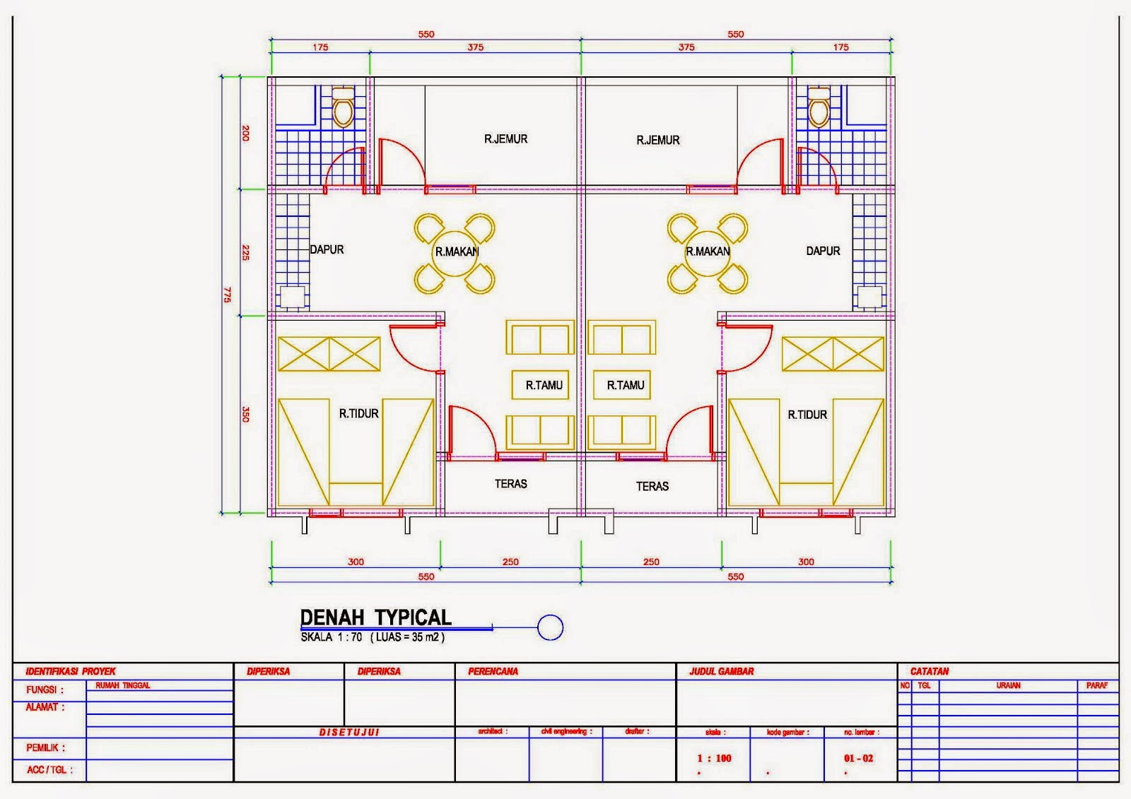 Gambar Desain Rumah Kontrakan Minimalis 1 Lantai Terbaru Desain
