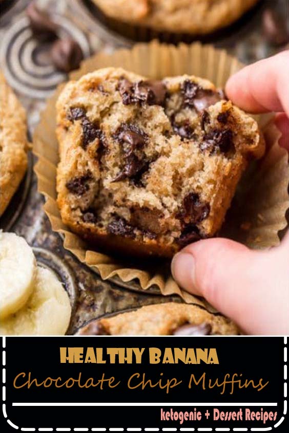 These Healthy Banana Chocolate Chip Muffins are so easy and perfect for breakfast! Made with protein packed Greek yogurt and sweetened with honey, they're a healthier way to indulge.