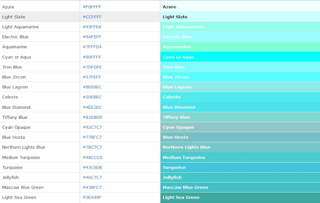 Kumpulan Code Warna HTML dan CSS