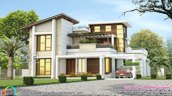 2968 sq-ft 4 bedroom contemporary style house
