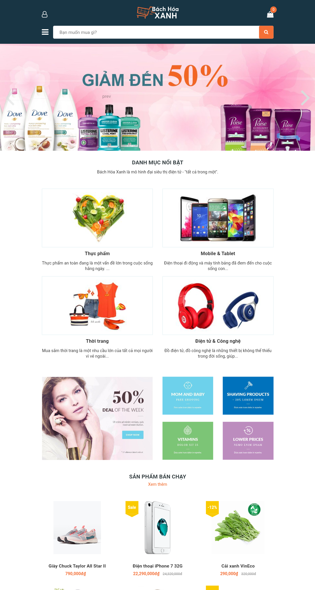 Bach Hoa Xanh - Ecommerce Blogger Template Free Download