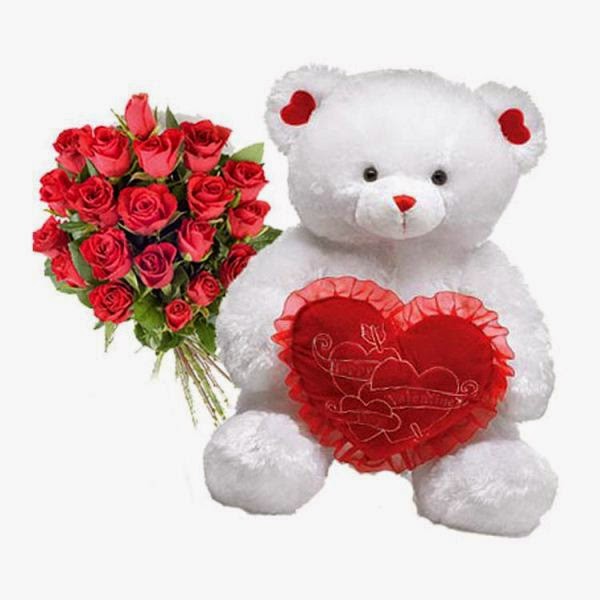 Gambar Boneka Beruang Putih Bawa Bunga Untuk Anak