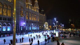 Ice Skating at Night in Vienna