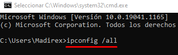 ipconfig /all
