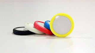 Pebblebee offers colorful rubber jackets for its trackers.