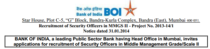 Bank of India Recruitment
