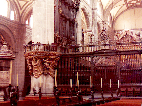 Inside the cathedral in Mexico City