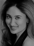 bollywood heroine kareena kapoor khan stunning pencil portrait