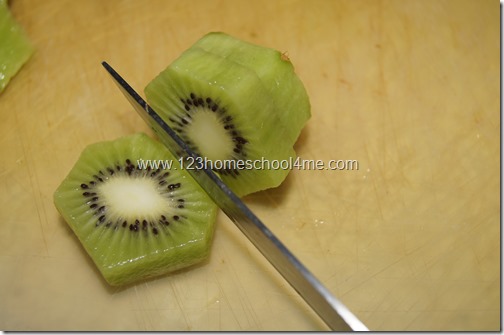 Peel and slice Kiwi