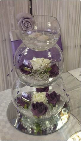 multilevel wedding fish bowls, decorative fish bowl decorations ideas