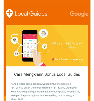 Hadiah - Hadiah Menarik Yang di Dapatkan Oleh Local Guide (Penkontribusi GoogleMap)