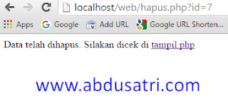 cara buat hapus data di PHP