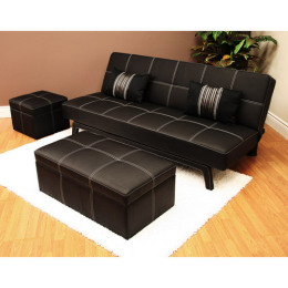 delaney futon sofa bed black