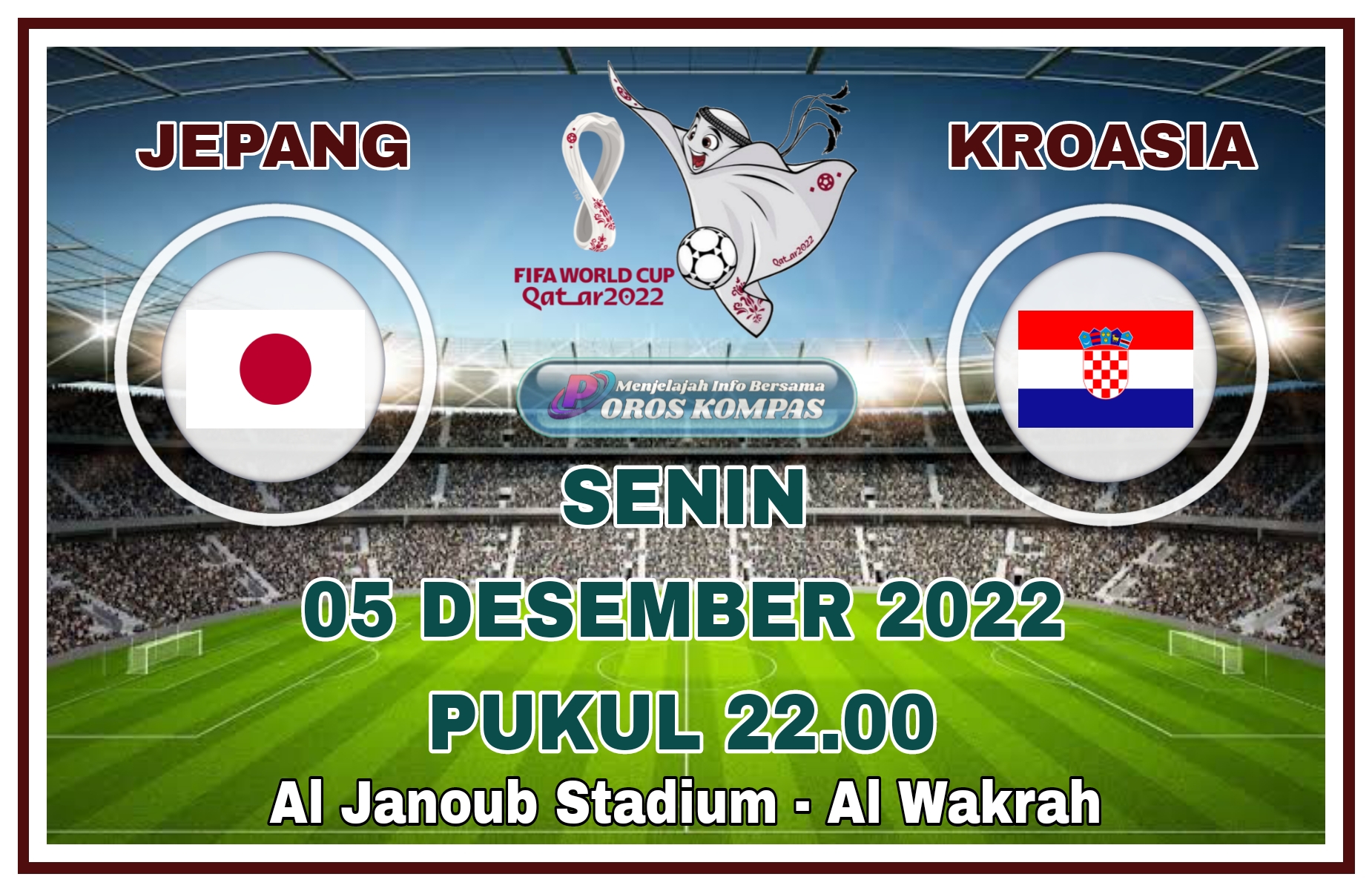 Jadwal Pertandingan Jepang vs Kroasia di Babak 16  Besar Piala Dunia 2022