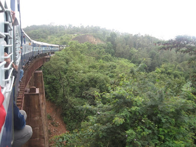 Train on bridge