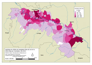 Mapa ha uva tinta DOCa Rioja