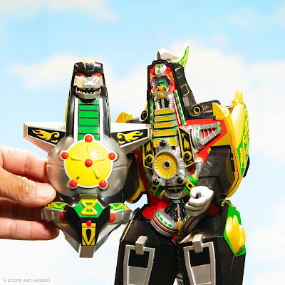 Mighty Morphin Power Rangers Super Cyborg Dragonzord Full Color & Clear Edition Action Figures by Super7