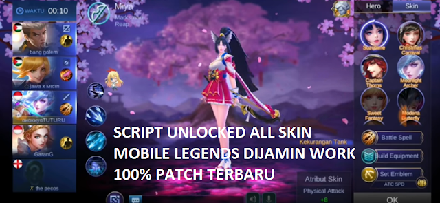 Script Skin ML Unlocked Semua Skin Gratis