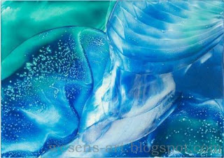 Encaustic  - Blue Phantasie   wesens-art.blogspot.com