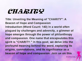 meaning of the name "CHARITY"