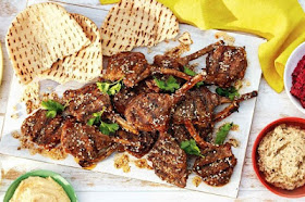 Za'atar lamb cutlet platter with dips