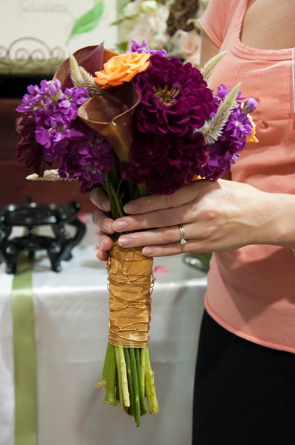 October Wedding Bouquets in Jewel and Sunset Colors