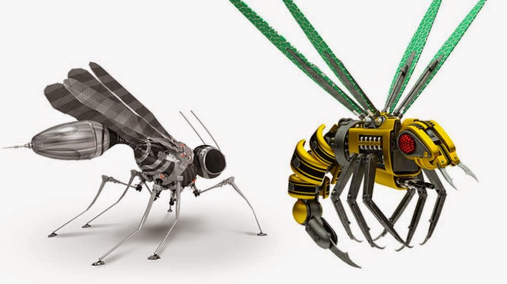 high-tech robots mosquito and dragonfly