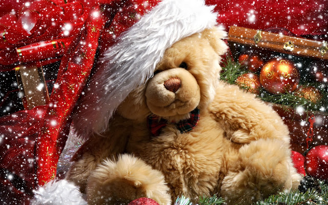 Best Christmas Teddy Bear HD Wallpaper Free