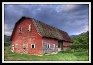 Weathered old barn on farm