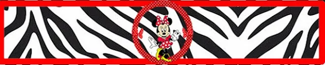 Zebra and Red Minnie Free Printable Labels. 