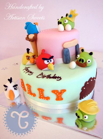 Popular 3D cakes Angry Bird and Angelina Ballerina