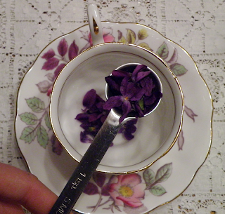 Measuring Spoon with Violets