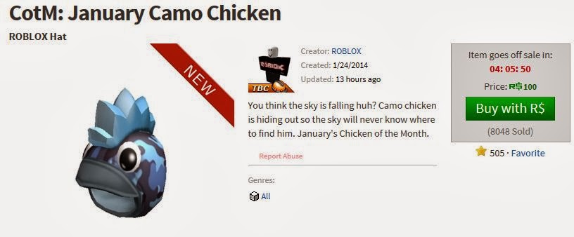 Unofficial Roblox Chicken Of The Month Roblox - when was roblox created month and year