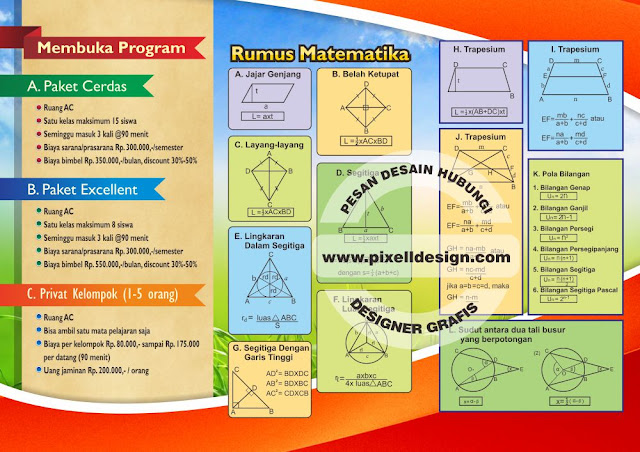 Iklan Brosur Bimbel Les Privat Matematika