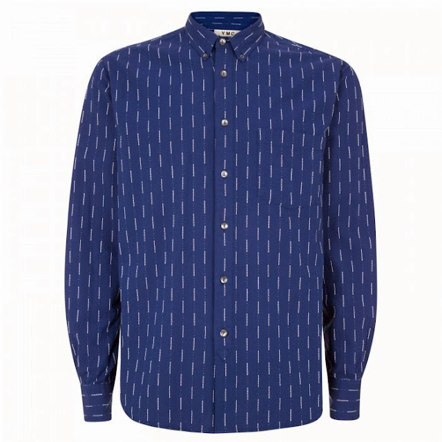 harvey nichols menswear, menswear blogger, ymc stitch shirt blue