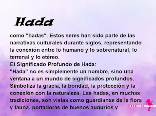 significado del nombre Hada