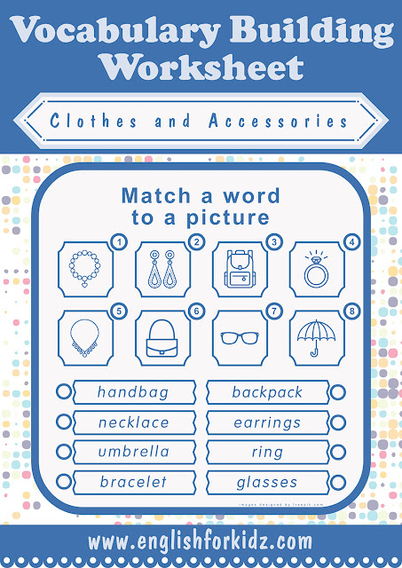 Clothes and accessories ESL printable exercise worksheet