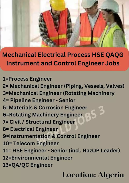 Mechanical Electrical Process HSE QAQG Instrument and Control Engineer Jobs