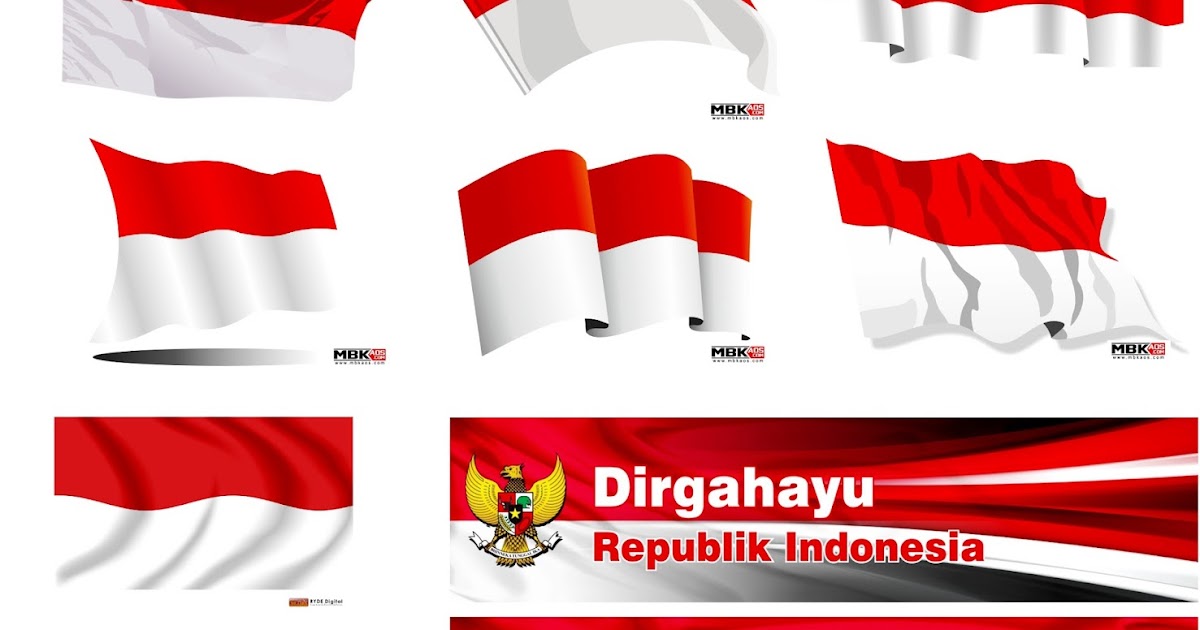 aab media grafis Bendera Merah  Putih  Vector Collection